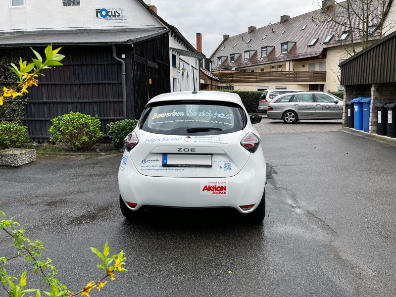 Renault ZOE mit Digitaldruckfolien Heck