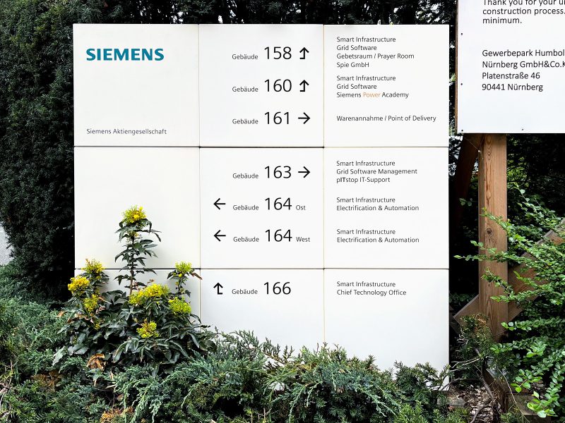 Stelenwand aus 9 Schildern mit neuer Digitaldruckfolie